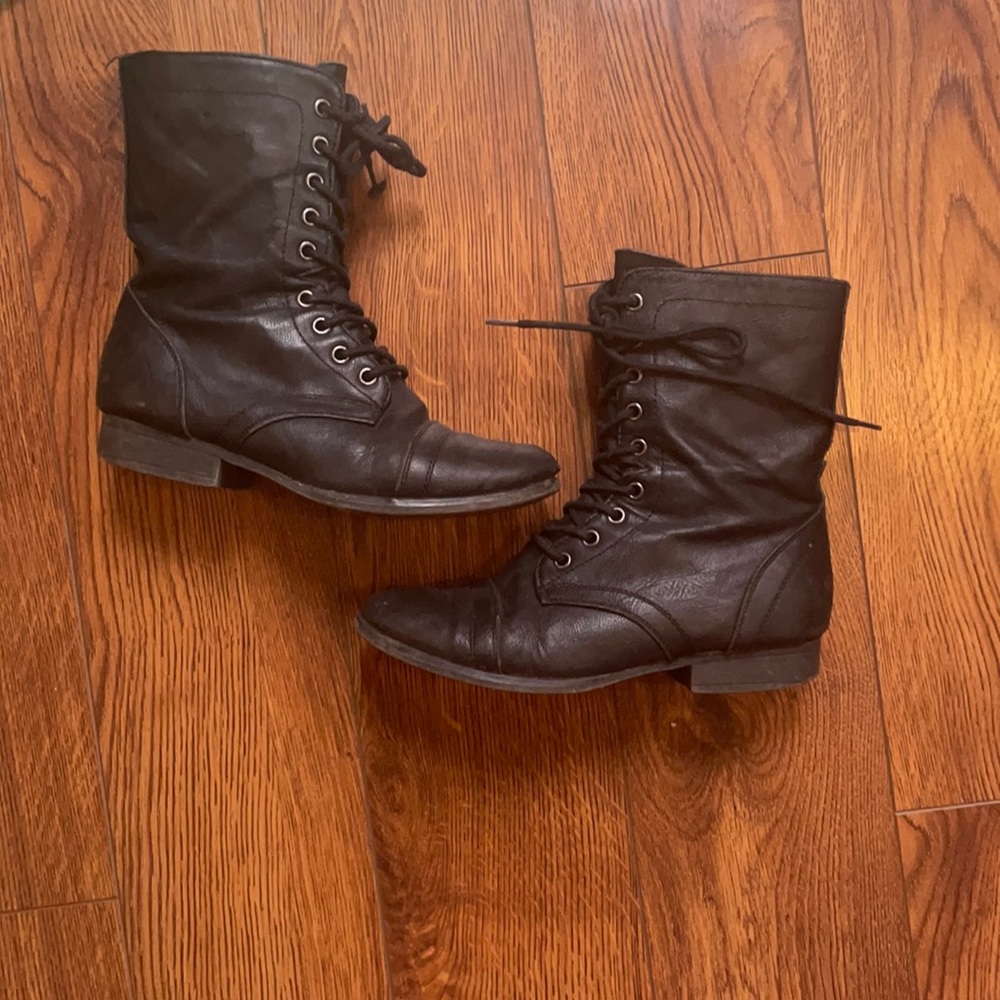 MADDEN GIRL Black Combat Boots